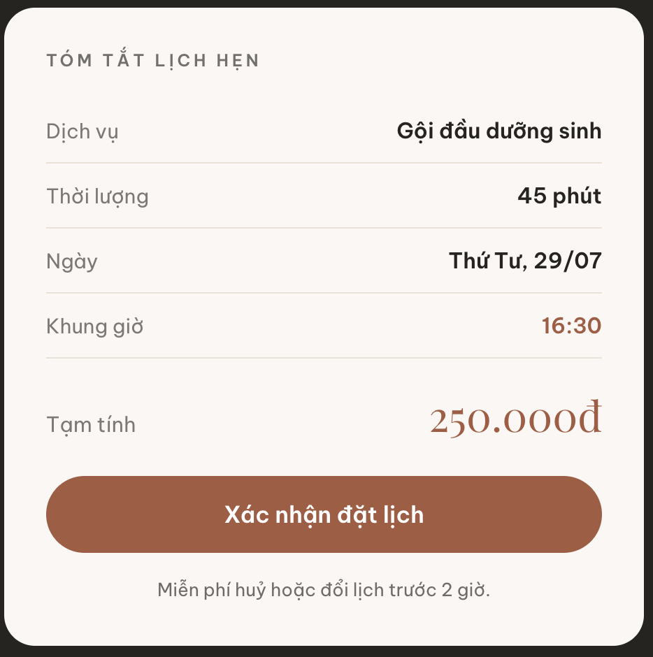 Xác nhận lịch